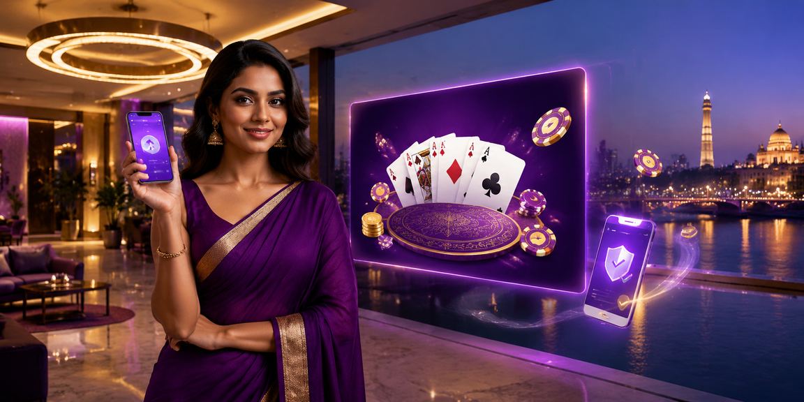 Teen Patti card game interface preview with Indian model