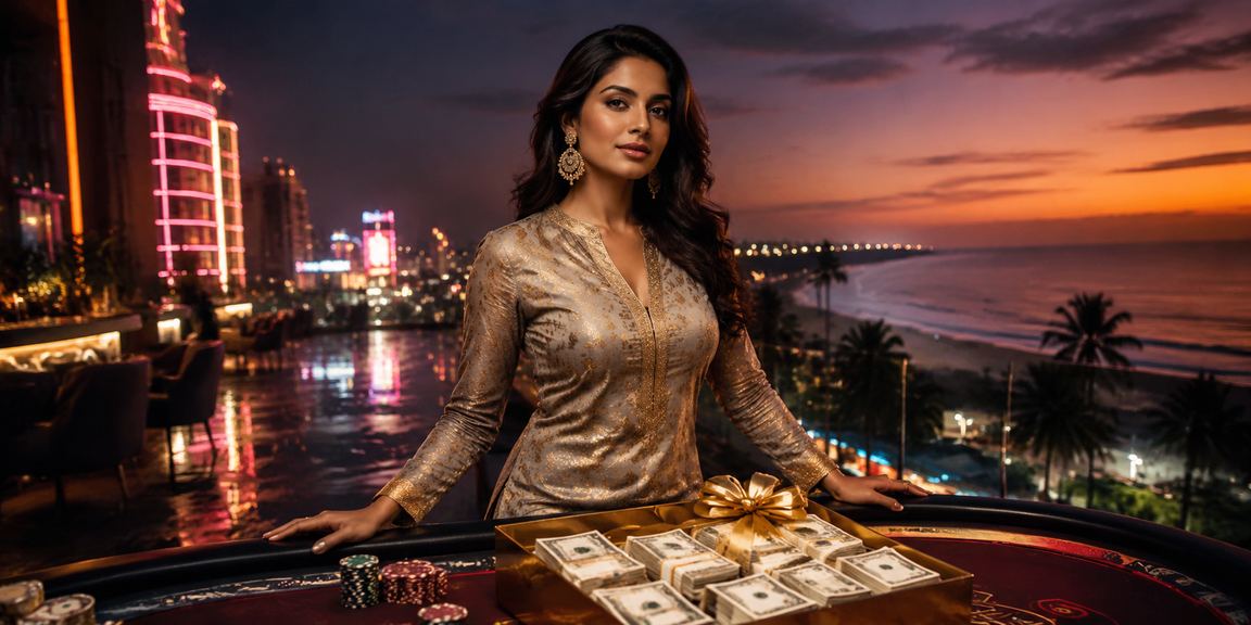 Scenic Goa beach with entertainment and casino vibes