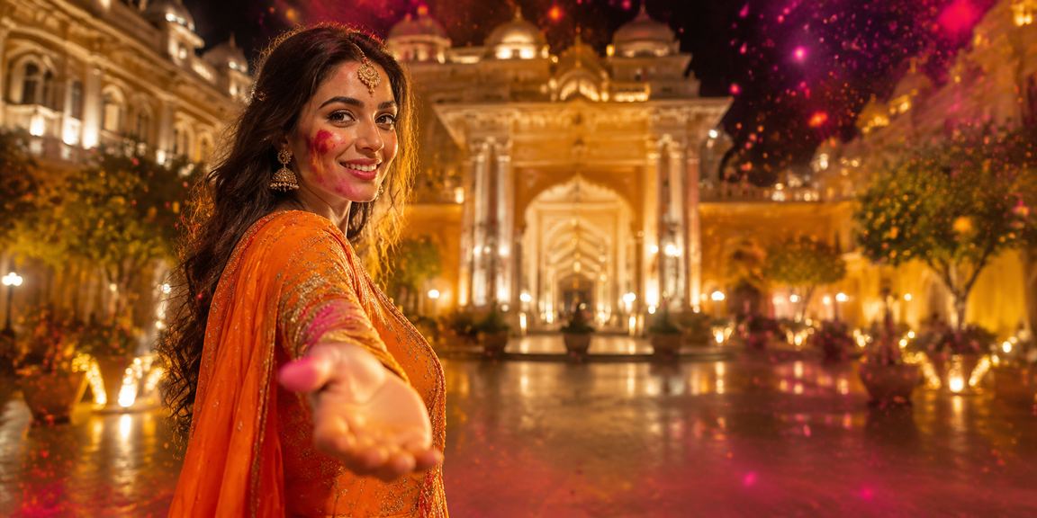 Festive Holi celebration in India with betting theme